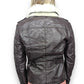 Superdry Brown Faux Fur Lined Biker Faux Leather Jacket Women Small
