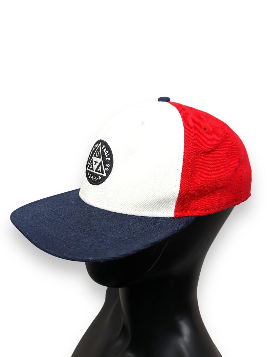 American Eagle 99 USA Vintage Red White Snapback Hat Men One Size