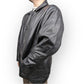 Modern Classic Black Button Up Leather Coat Men Size Large
