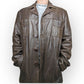 Aviatrix Vintage Brown Button Up Leather Coat Jacket Men Size XL