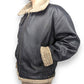 Dapa Black leather jacket fur lined Men Size Medium