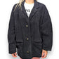 Gapelle Vintage Black Suede Leather Overcoat Coat Women Size Medium