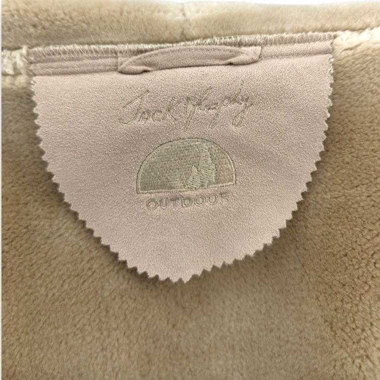 Jack Murphy Vintage Beige Fur Lined Long Suede Leather Coat Women Size UK 12