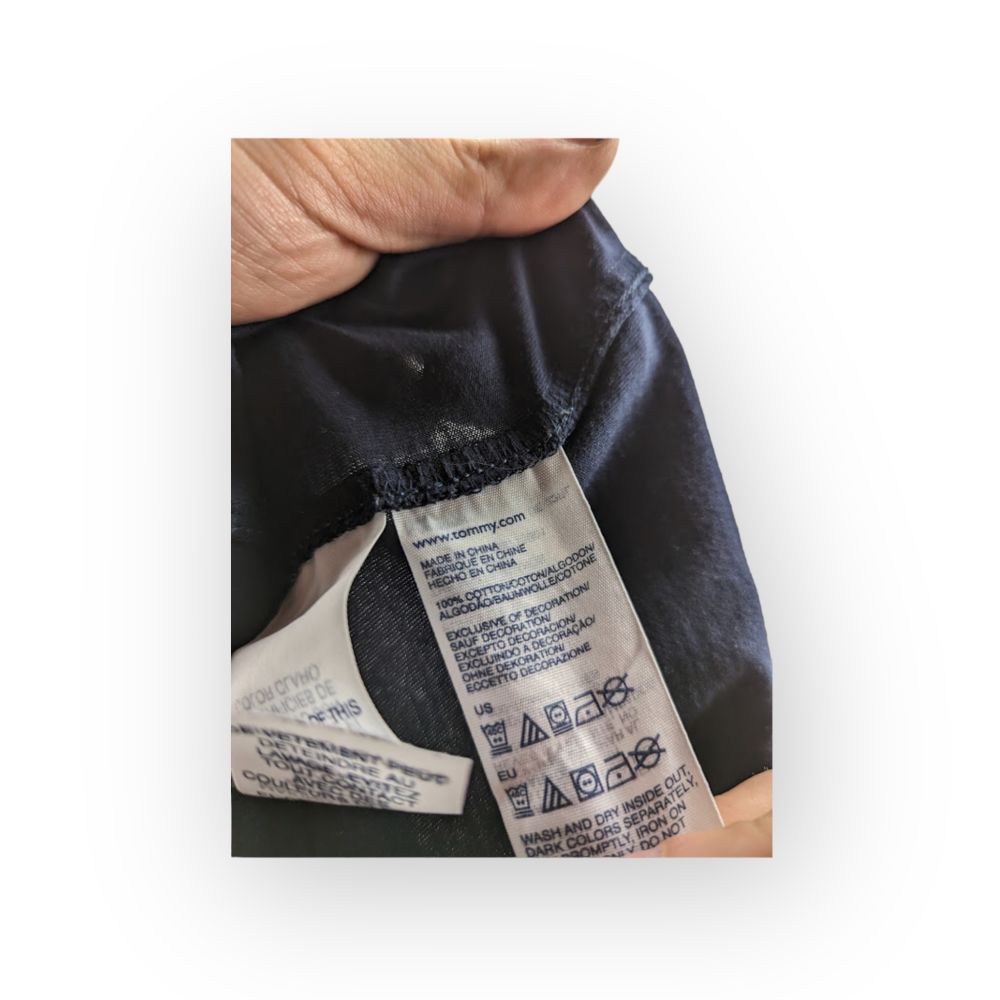 Tommy Hilfiger Vintage Navy Long Sleeve Polo Shirt Men Size XL