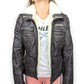 Superdry Brown Faux Fur Lined Biker Faux Leather Jacket Women Small