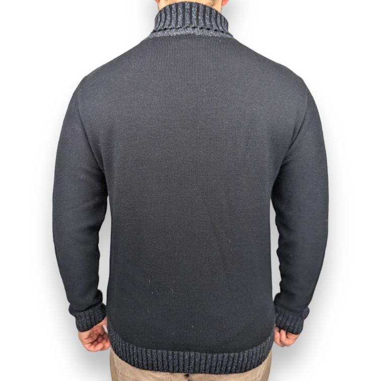 Remus Uomo Black Turtle Neck Pullover Jumper Men Size Large