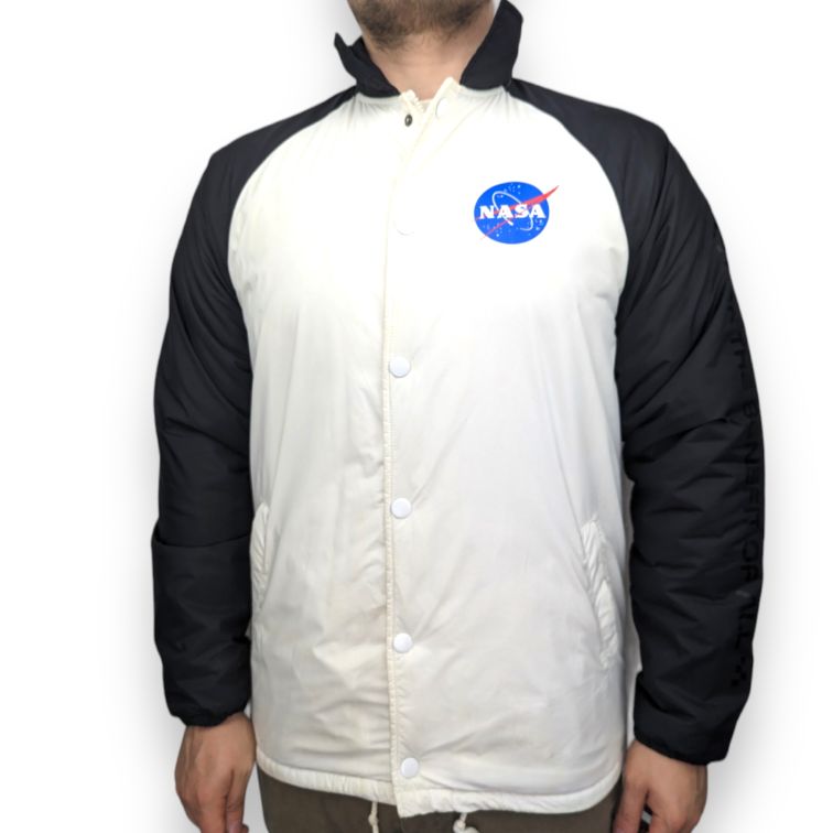 Vans White NASA Space Voyager Button Padded Jacket Men Size Medium