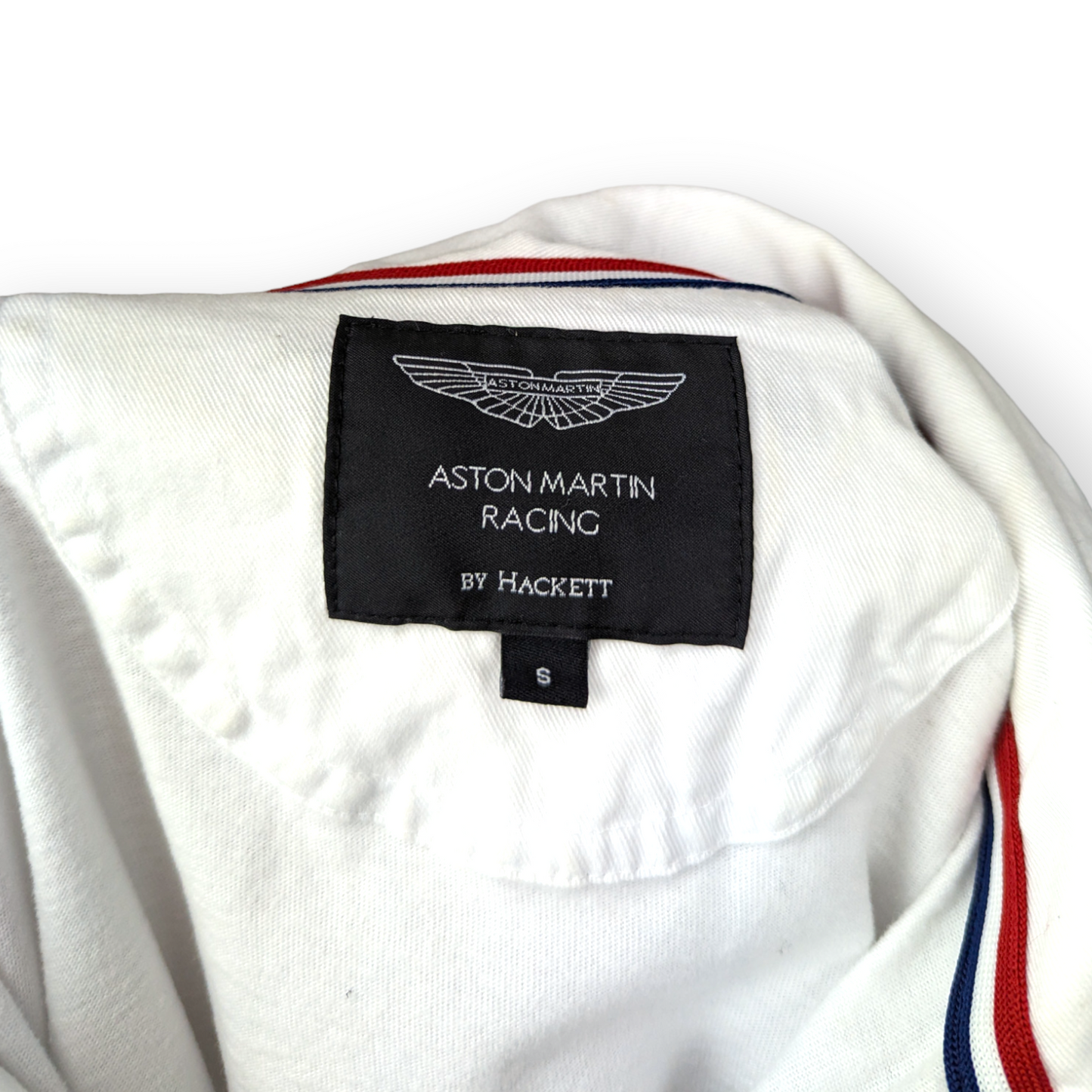 Hackett G8-59 White Aston Martin Racing Long Sleeve Polo Shirt Men Small