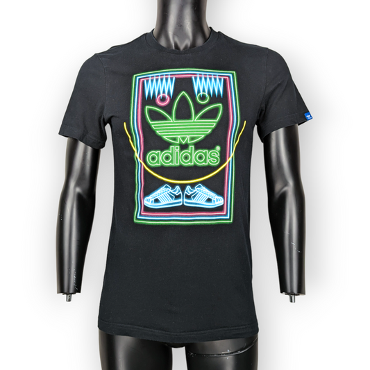Adidas Originals Black Short Sleeve Neon Print T-Shirt Men Size Small