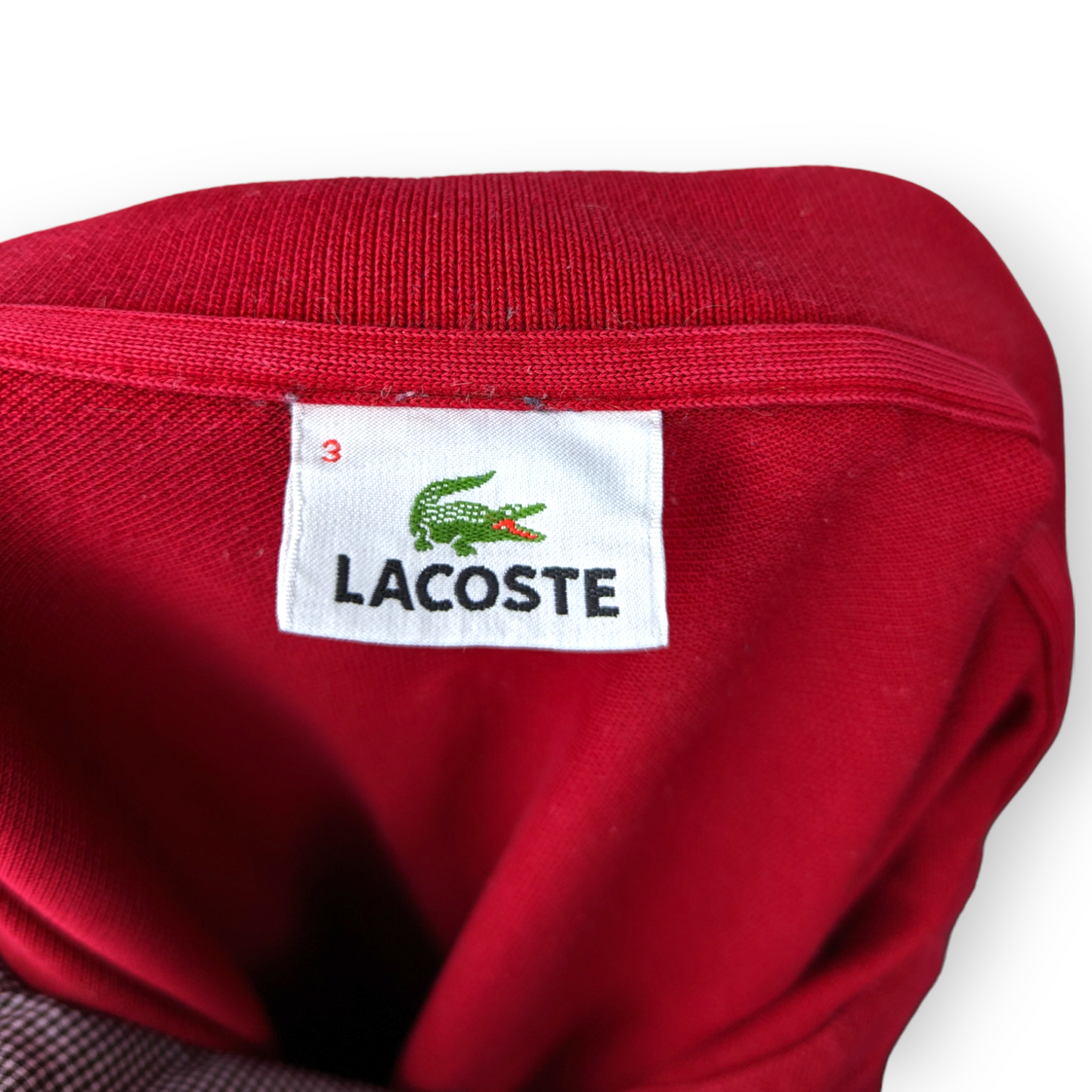 Lacoste Red Polo Shirt Regular Fit Cotton Men Size 3 Medium