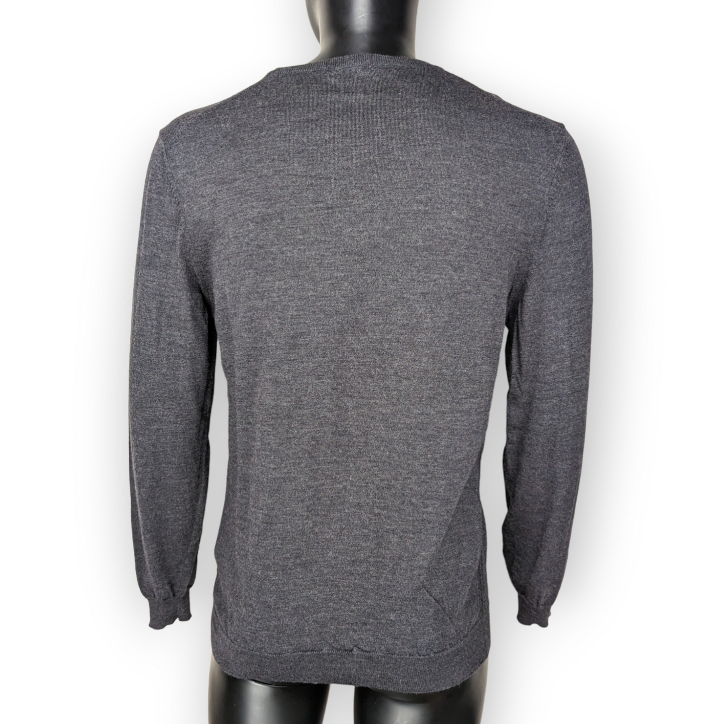 Hugo Boss Grey Extra Fine Merino Shaved Wool & Silk Sweater Jumper -v Men Large