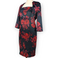 Michaela Louisa Rose Print Red Black Blazer Jacket & Dress Outift Women Medium