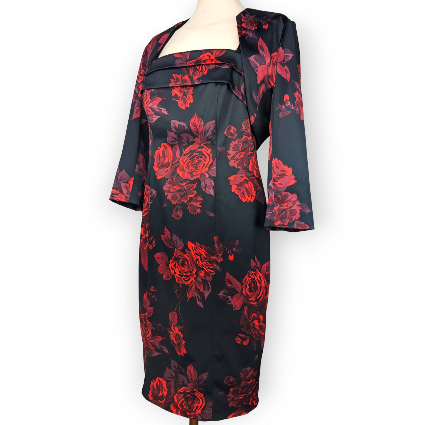 Michaela Louisa Rose Print Red Black Blazer Jacket & Dress Outift Women Medium