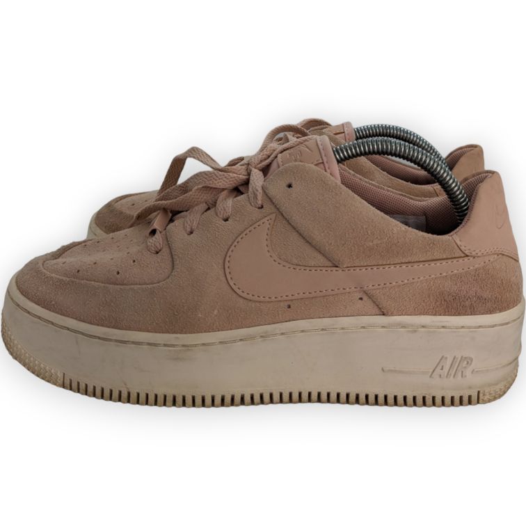 Nike Air Force 1 Sage Low Particle Pink Suede Trainers Women UK 7 - AR5339-201