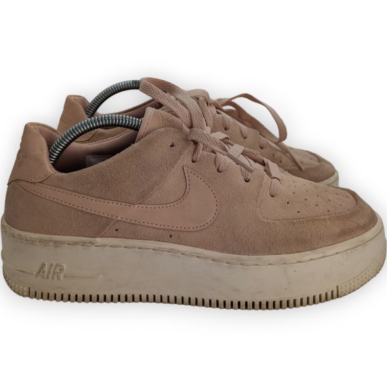 Nike Air Force 1 Sage Low Particle Pink Suede Trainers Women UK 7 - AR5339-201