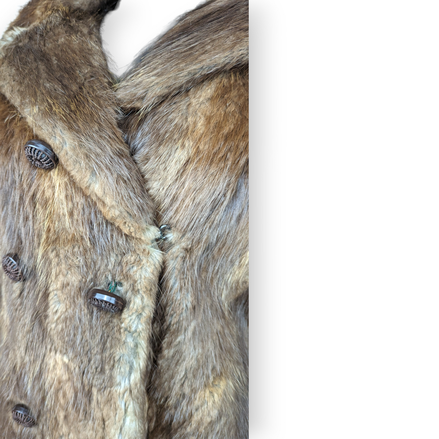 David Vard Vintage Ireland Dublin Brown Real Fur Coat Jacket Women Size Medium