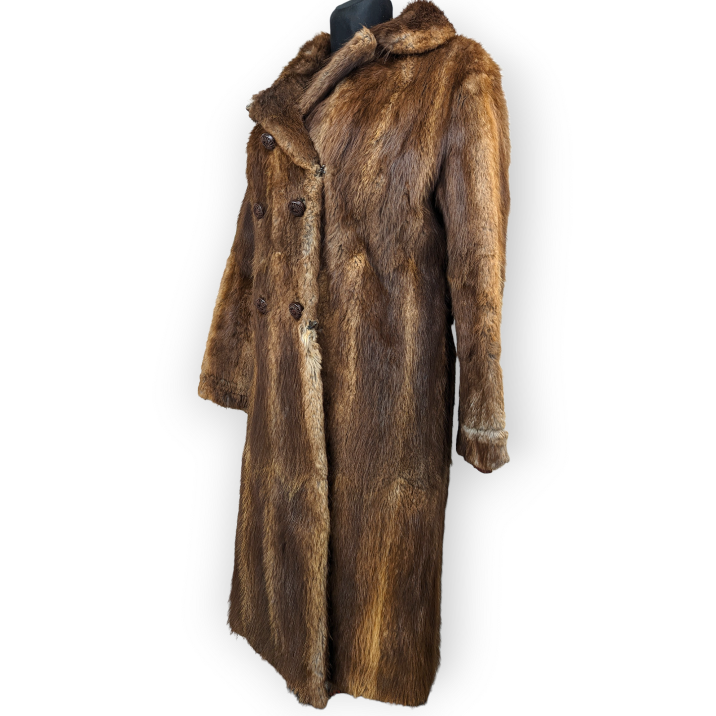 David Vard Vintage Ireland Dublin Brown Real Fur Coat Jacket Women Size Medium