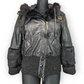 Kor@Kor Black Leather Biker Motorcycle Jacket Fur Lining Women Large (EU 46)