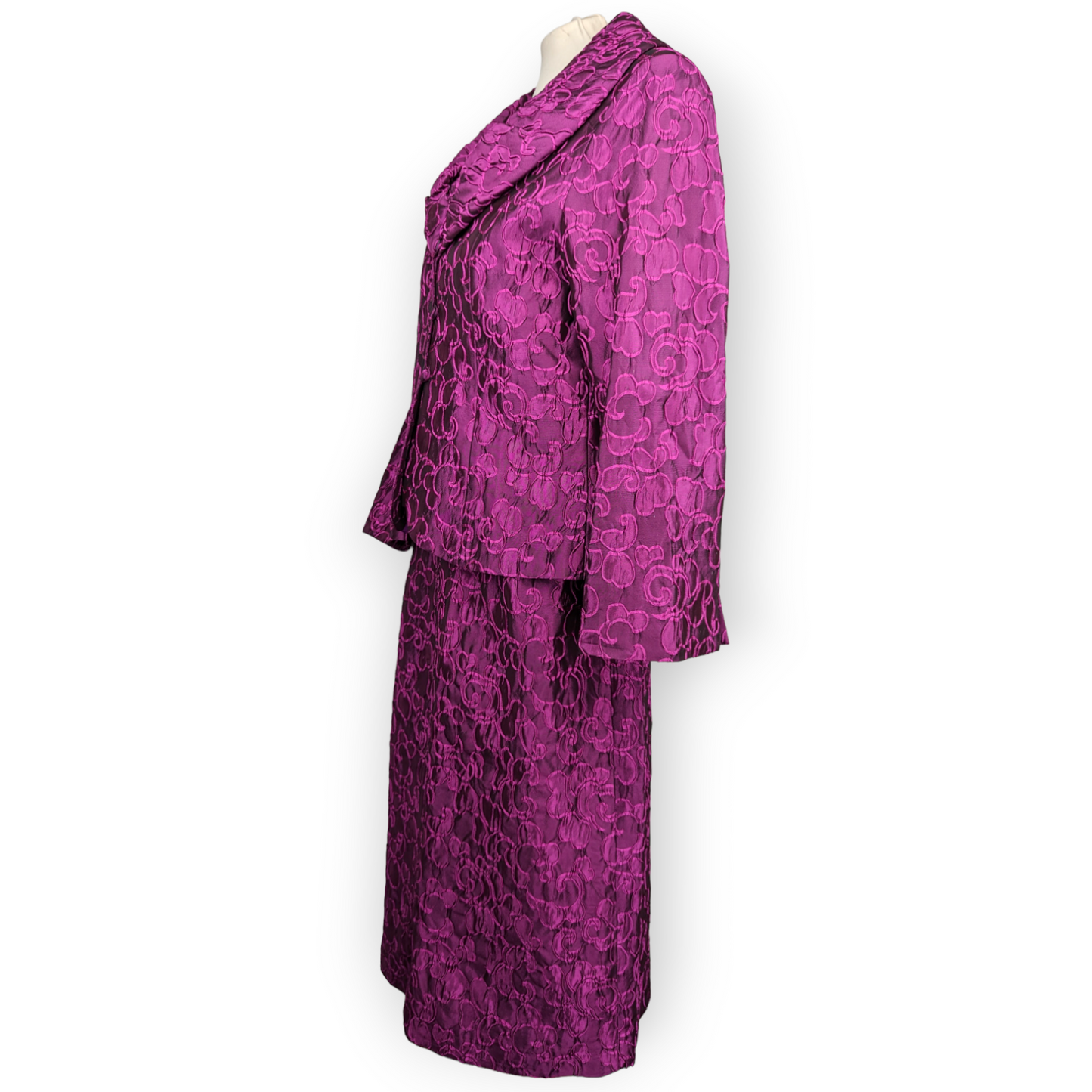 Costura Europea Purple 3 Piece Suit Blazer Jacket Top Skirt Dress Women Size 44