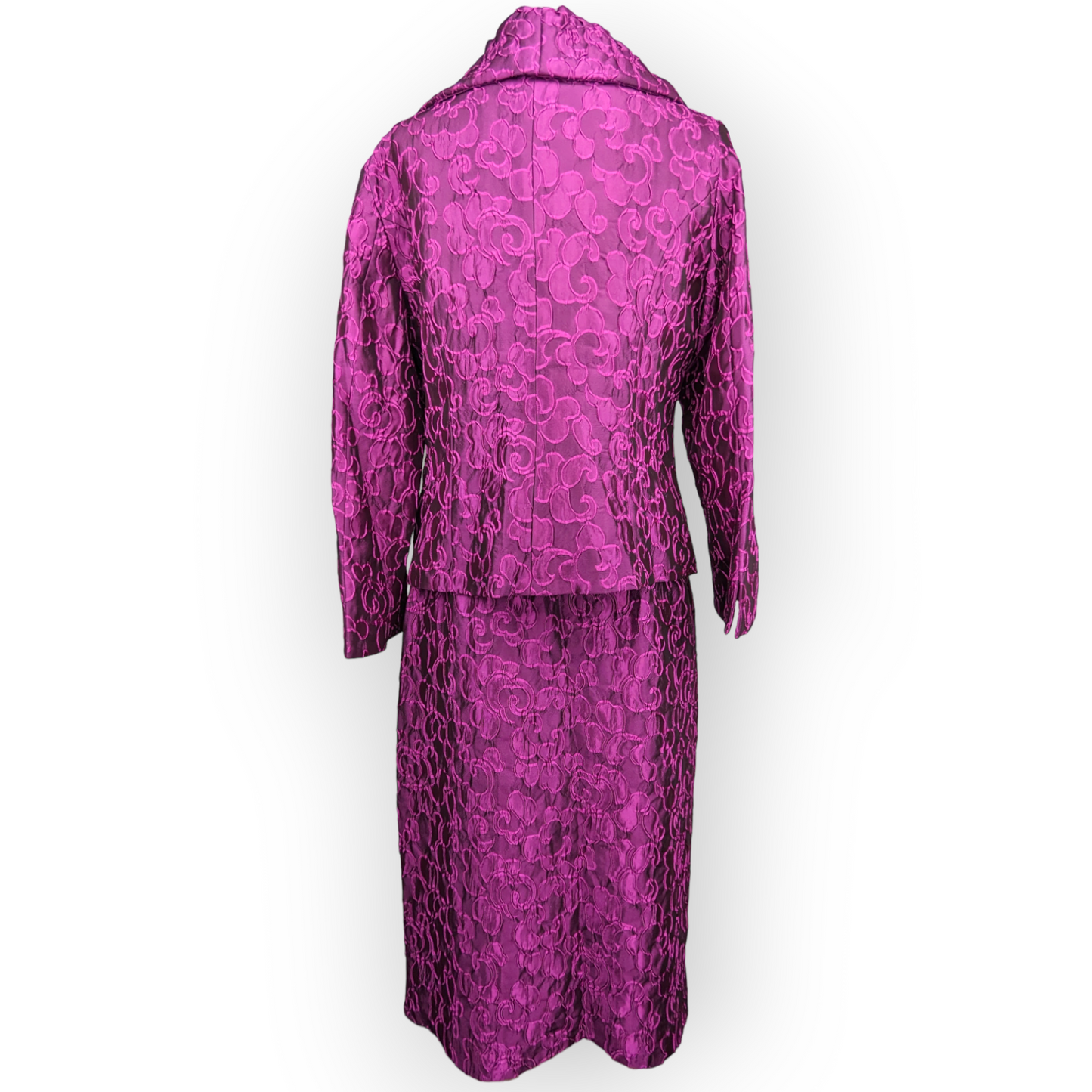 Costura Europea Purple 3 Piece Suit Blazer Jacket Top Skirt Dress Women Size 48