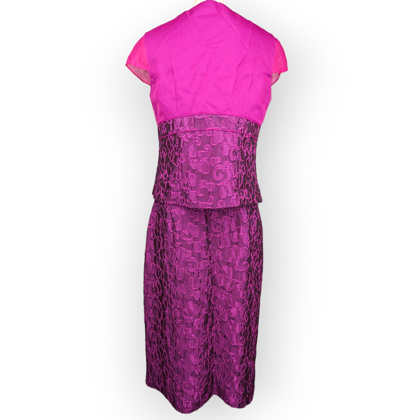 Costura Europea Purple 3 Piece Suit Blazer Jacket Top Skirt Dress Women Size 44