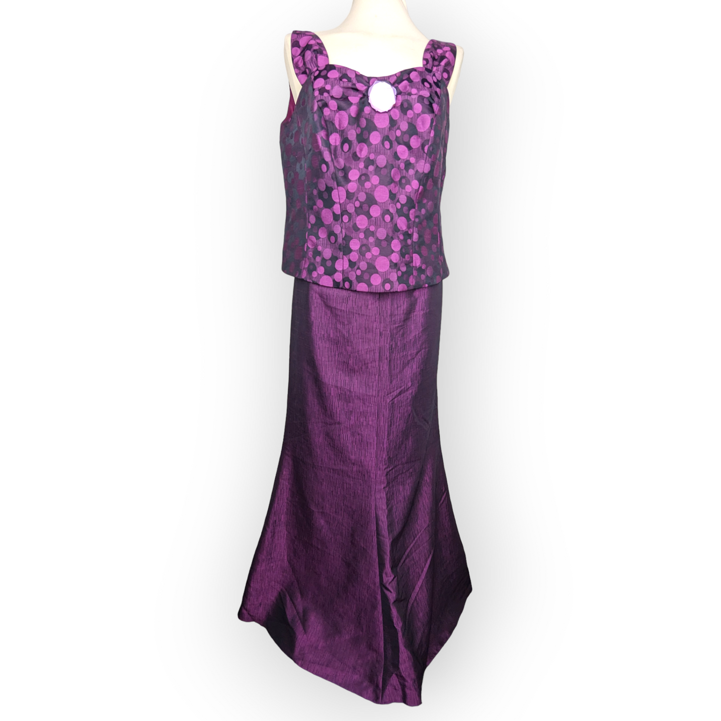 Jomhoy Purple 3 Piece Suit Blazer Jacket Top Skirt Dress Women Size 44