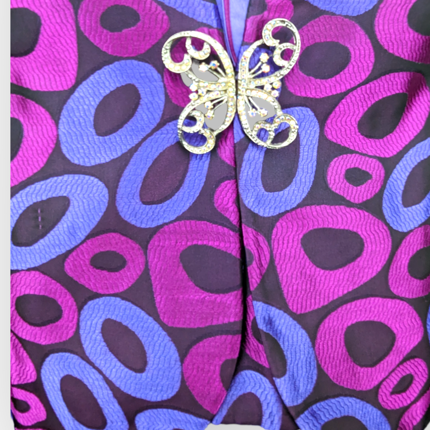 Jomhoy Purple 3 Piece Suit Blazer Jacket Top Skirt Dress Women Size 46