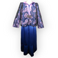 Jomhoy Blue Purple Floral 3 Piece Suit Blazer Jacket Top Skirt Dress Women Size 46