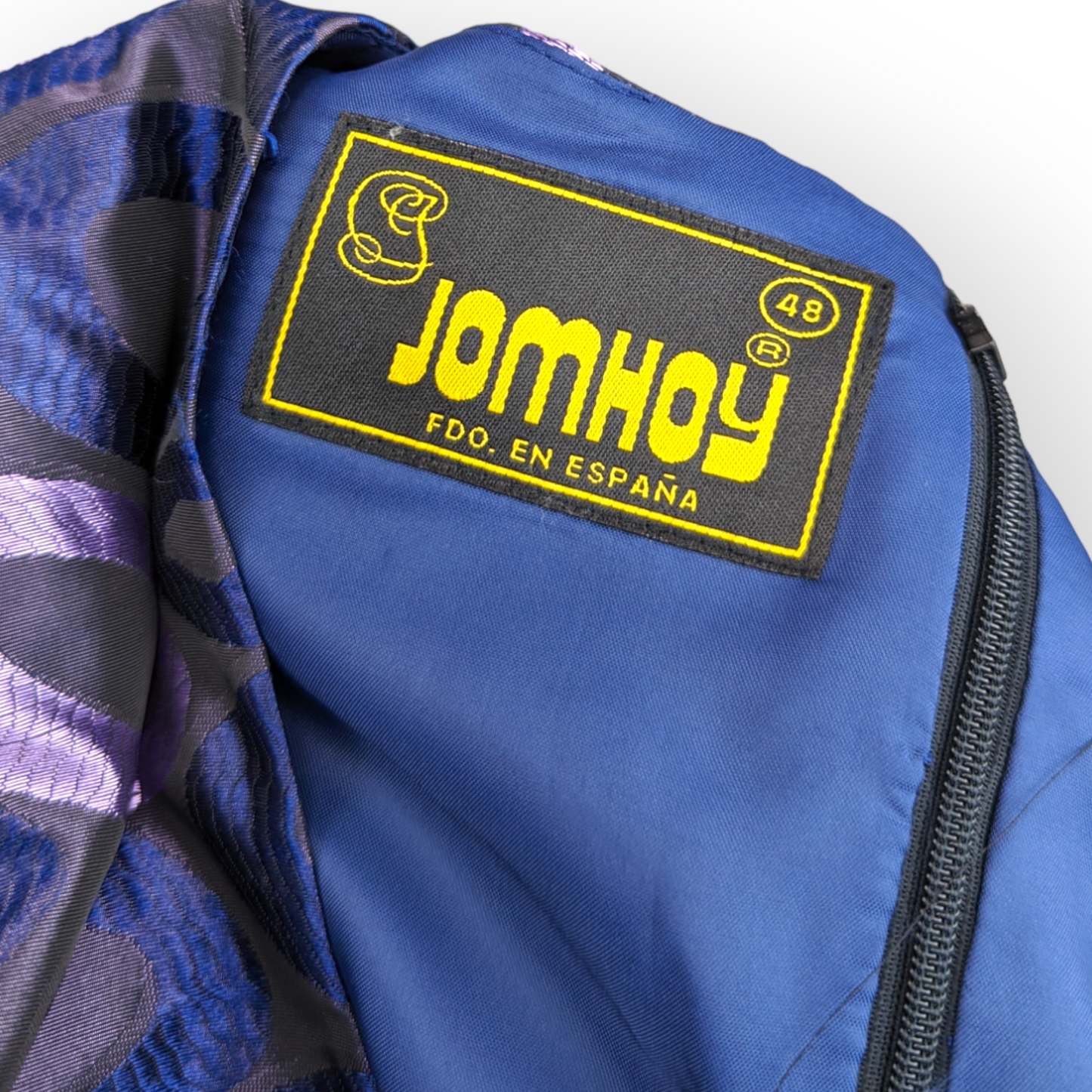 Jomhoy Blue Colorful Floral 3 Piece Suit Blazer Jacket Top Skirt Dress Women Size 48