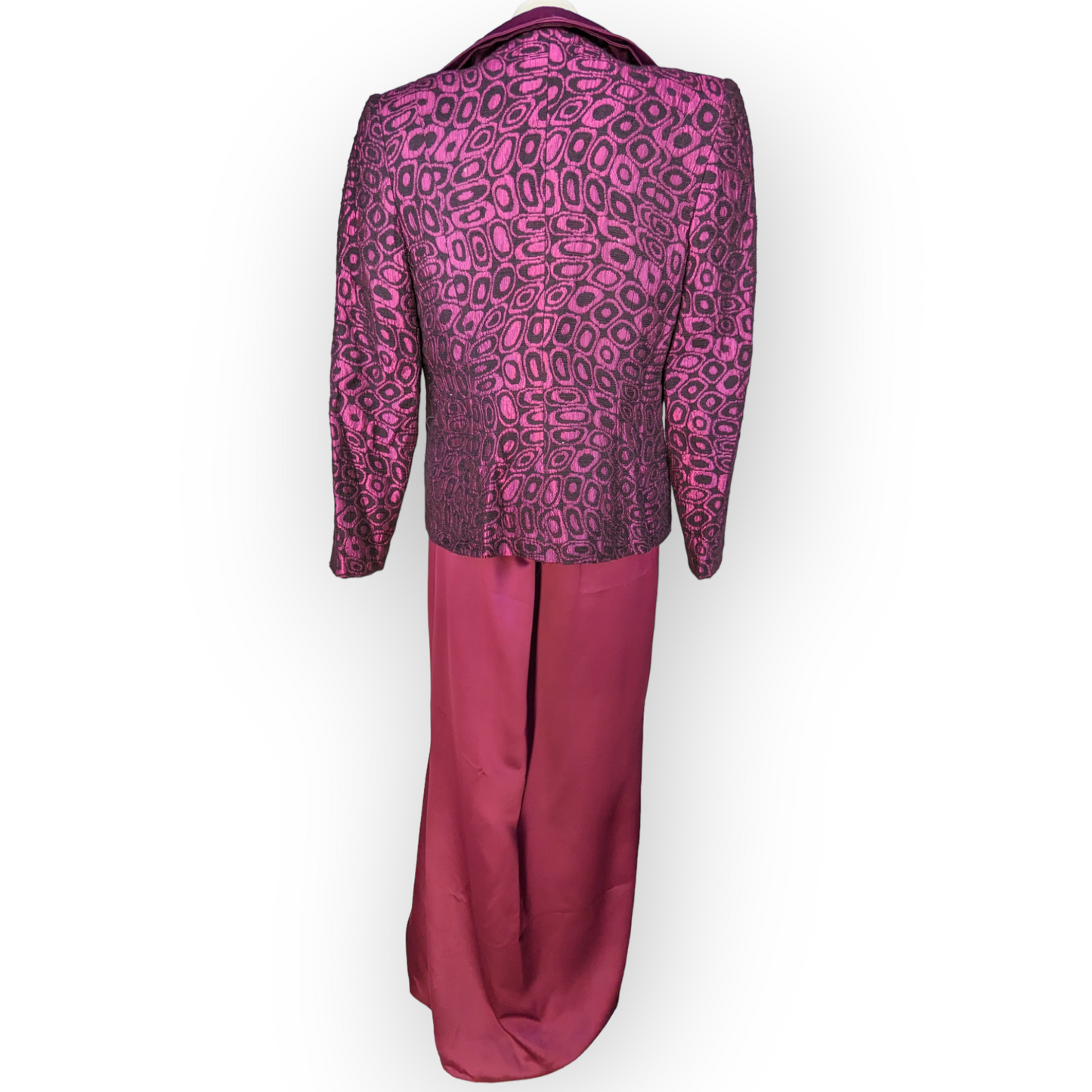 Jomhoy Red Colorful Floral 3 Piece Suit Blazer Jacket Top Skirt Dress Women Size 44