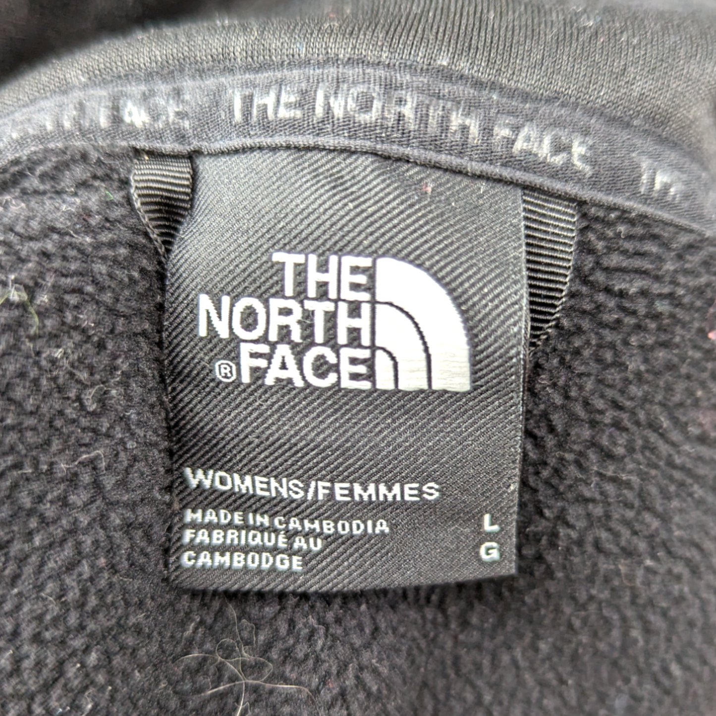 The North Face Black Grey Half Zip Fleece Jacket Women Size Large