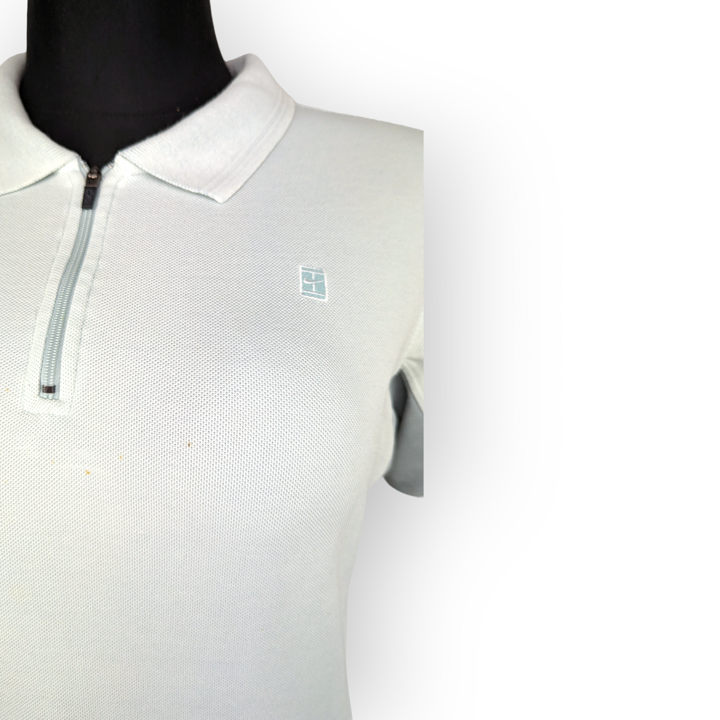 Nike Vintage White Short Sleeve 1/4 Zip Polo Shirt Women Small (UK 4-6)