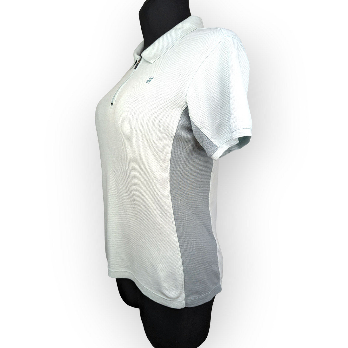 Nike Vintage White Short Sleeve 1/4 Zip Polo Shirt Women Small (UK 4-6)