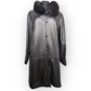 IV Quattro Stagioni Vintage Black Leather Coat Jacket Fur Collar Women UK 14