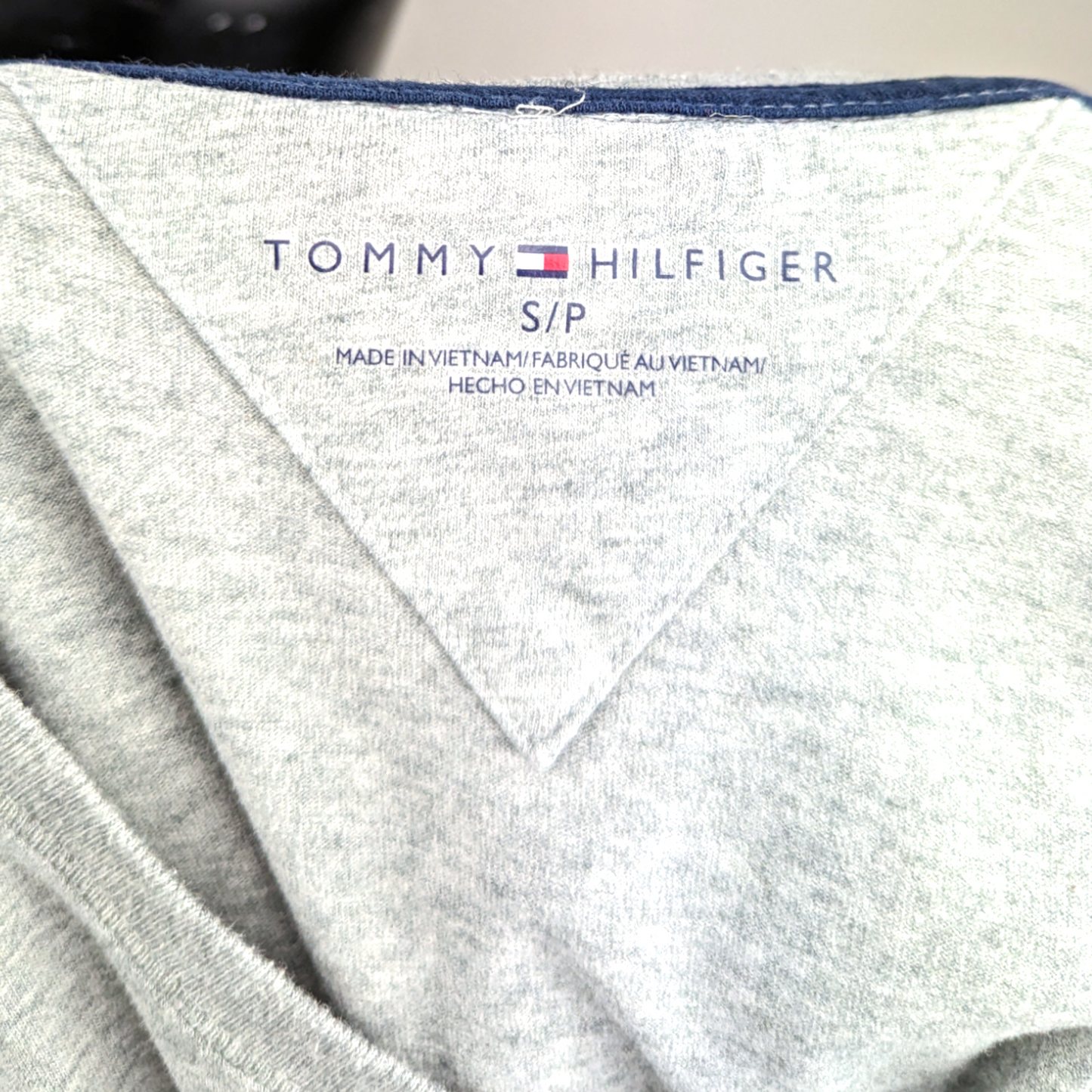 Tommy Hilfiger Grey Embroidered Short Sleeve Crew Neck Tee T-Shirt Men Small