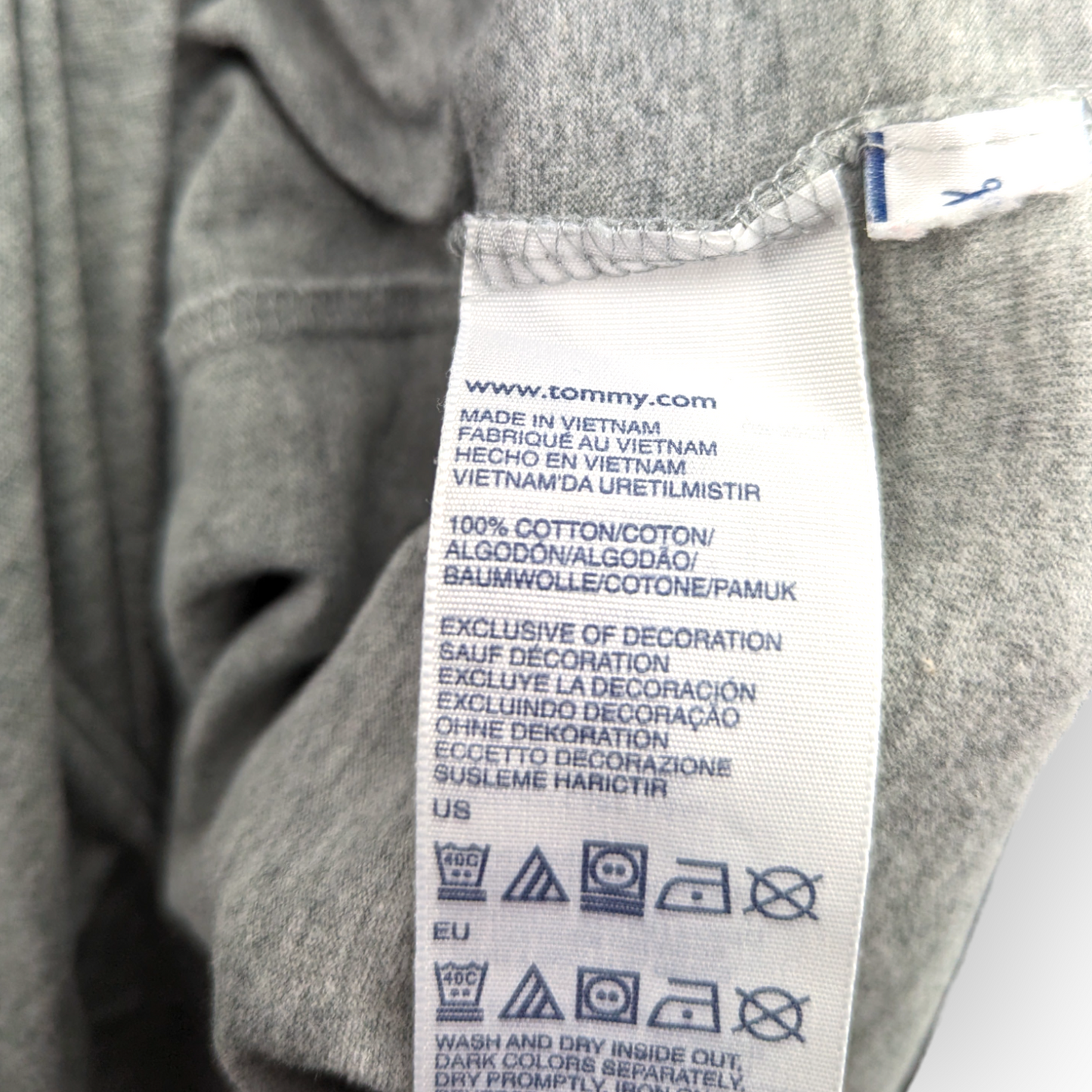 Tommy Hilfiger Grey Embroidered Short Sleeve Crew Neck Tee T-Shirt Men Small