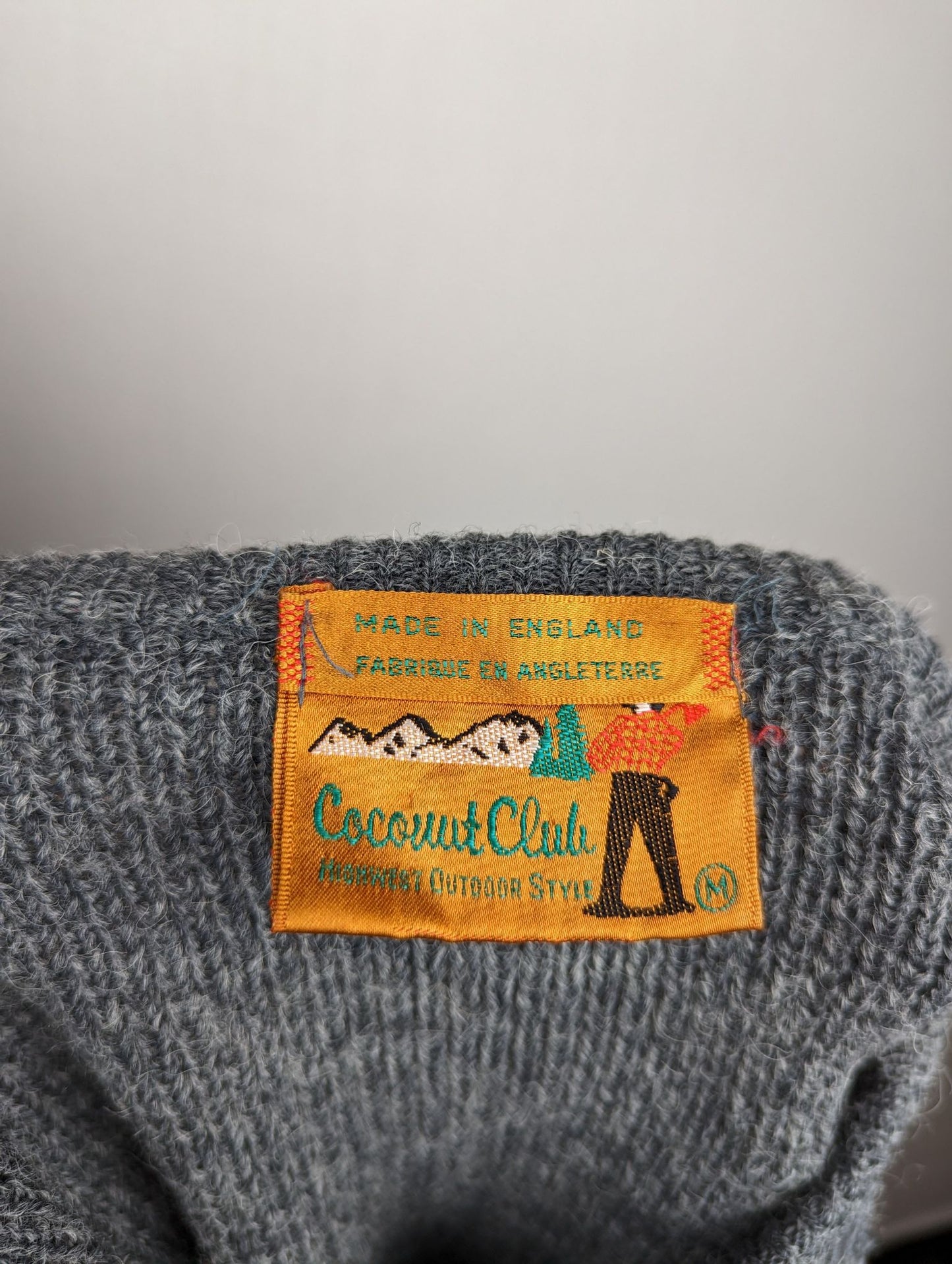 Coconut Club Vintage American Football Grey Crew Neck Jumper Sweater Men Medium