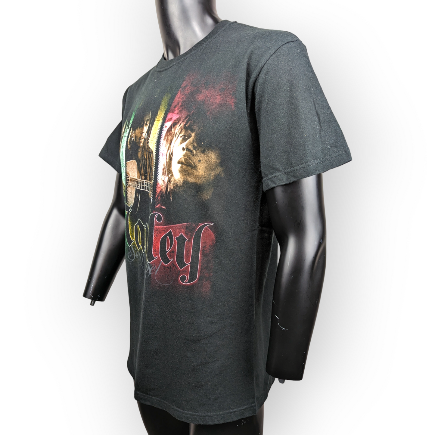 Bob Marley Vintage Black Soul Rebel Rasta Short Sleeve T-Shirt Men Size Medium