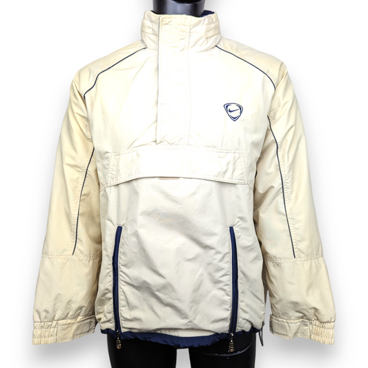 Nike Vintage White Half-Zip Windbreaker Padded Jacket Men Size Medium