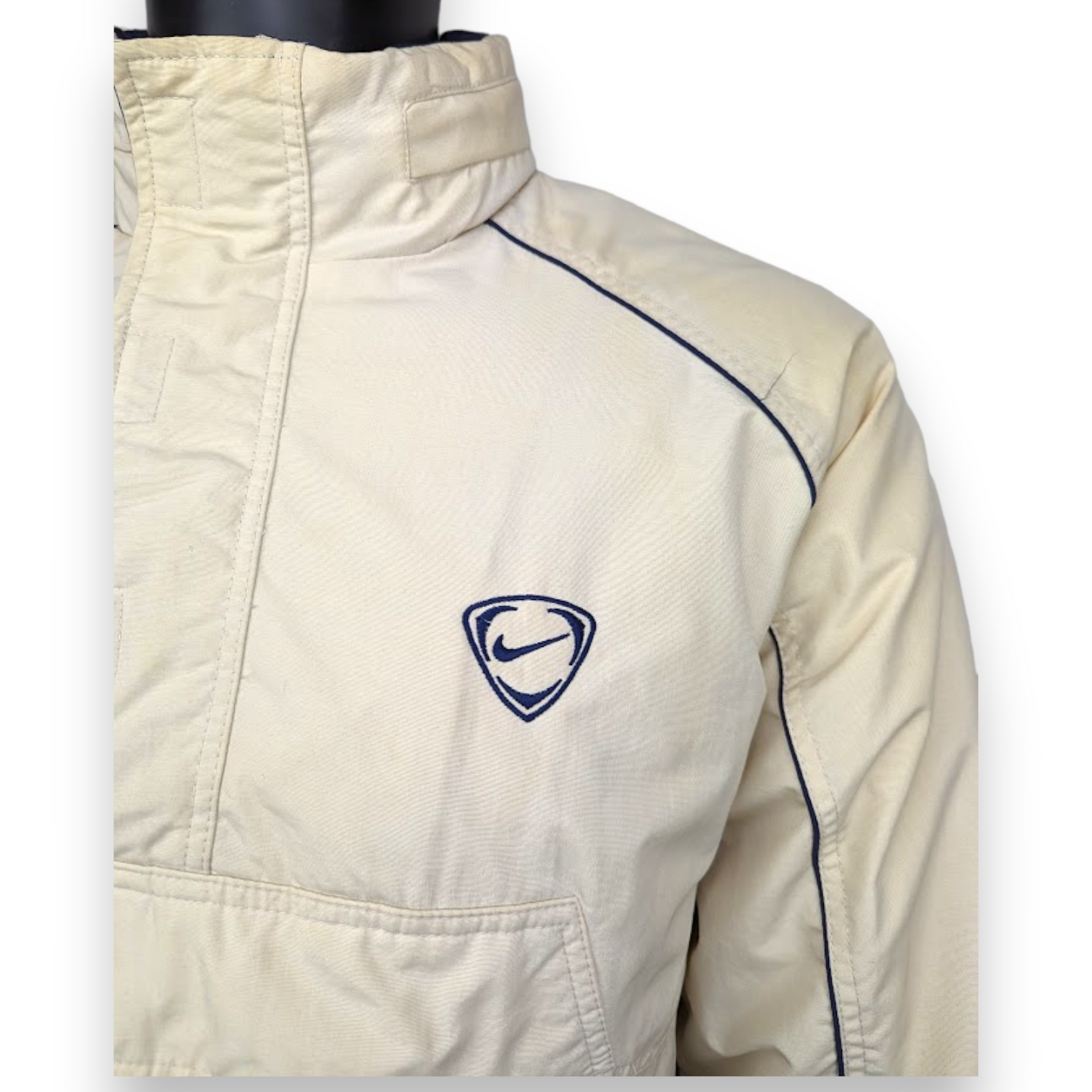 Nike Vintage White Half-Zip Windbreaker Padded Jacket Men Size Medium