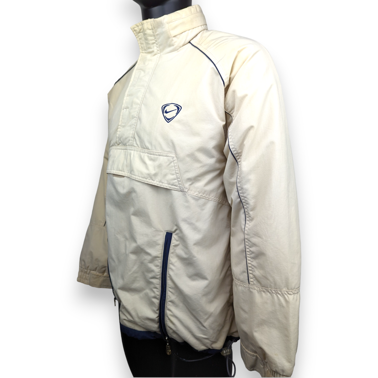 Nike Vintage White Half-Zip Windbreaker Padded Jacket Men Size Medium