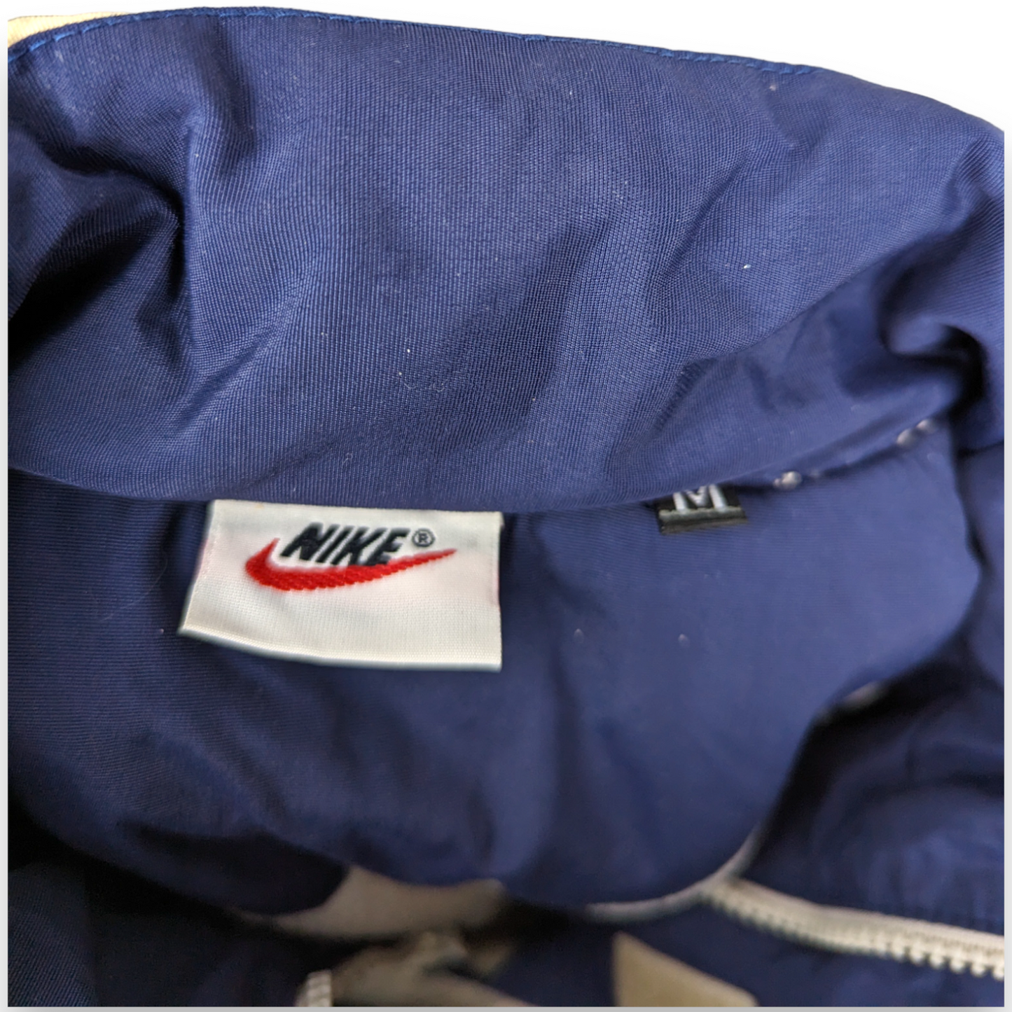 Nike Vintage White Half-Zip Windbreaker Padded Jacket Men Size Medium