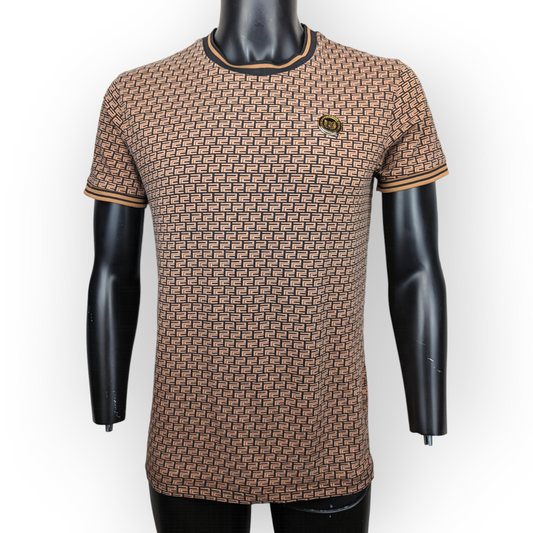 RC The President Club Brown Short Sleeve Crew Neck T-Shirt Men Medium