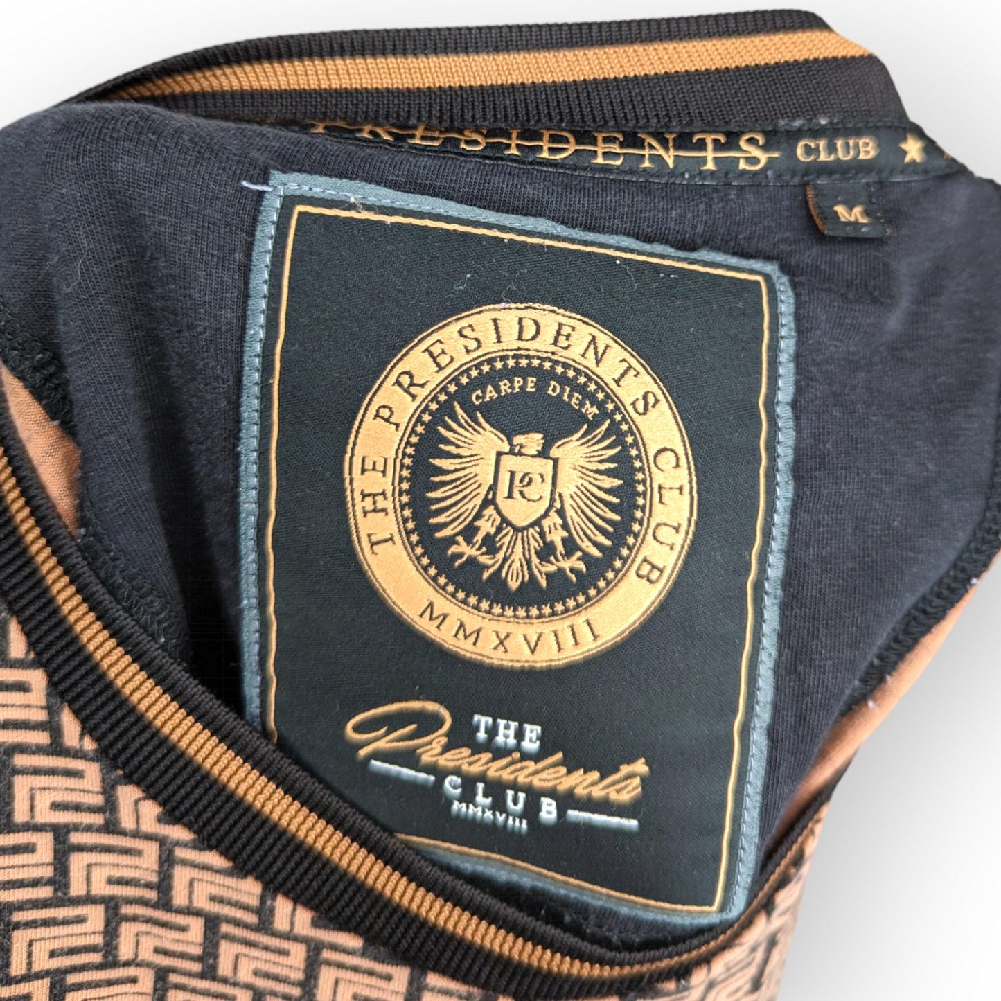 RC The President Club Brown Short Sleeve Crew Neck T-Shirt Men Medium