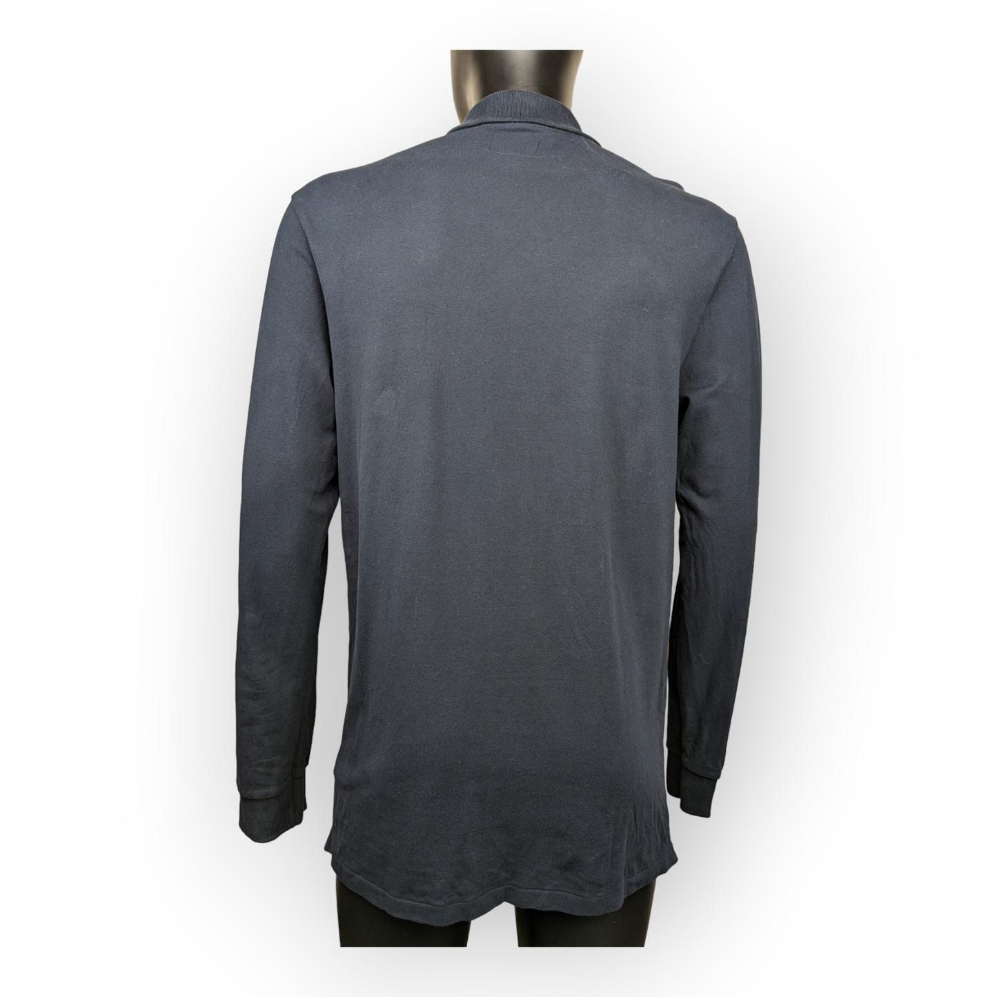 G-Star Raw Navy Blue Long Sleeve Cotton Polo Shirt Men Size Medium