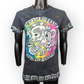 M&O Knits Vintage Aztec Skull Black Short Sleeve Crew Neck T-Shirt Men Small