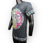 M&O Knits Vintage Aztec Skull Black Short Sleeve Crew Neck T-Shirt Men Small