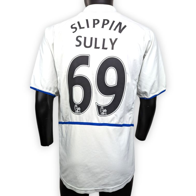 Nike Leeds 2002/2003 White Slippin Sully 69 Football Home Jersey Men Size Medium