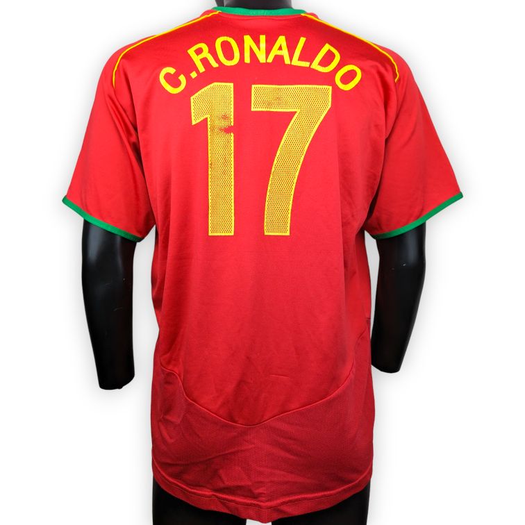 Nike Portugal 2004/06 C.RONALDO 17 Red Football Home Jersey Men Size Large