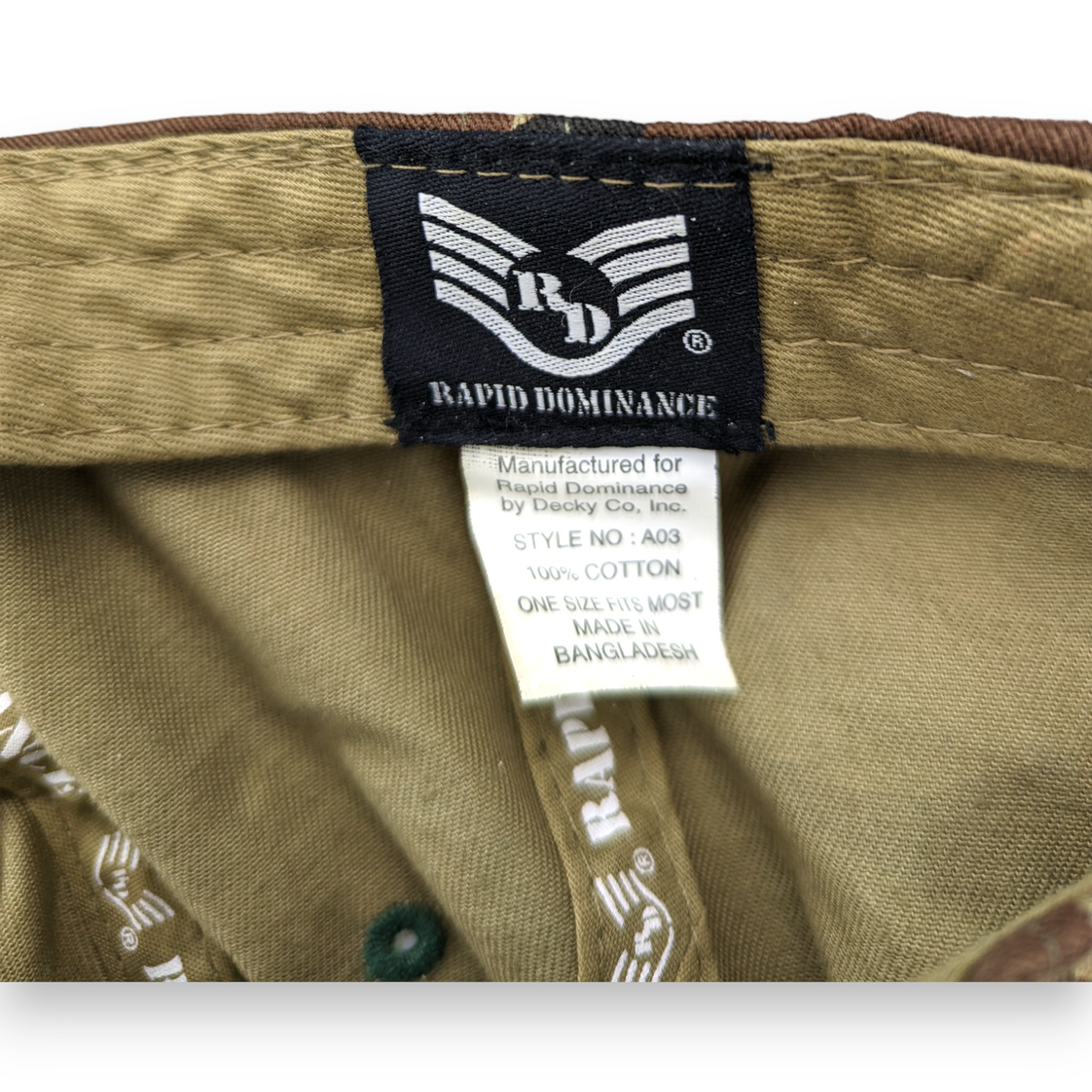 Rapid Dominance Vintage Green Camo USA American Flag Baseball Cap Men One Size